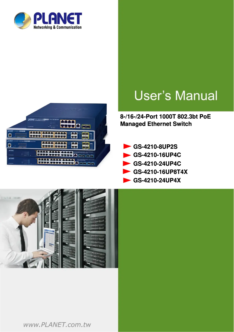 Image de la première page du manuel de l'appareil GS-4210-24UP4X