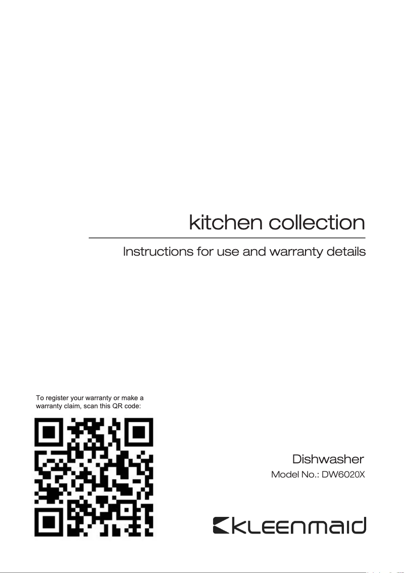 Page 1 de la notice Manuel utilisateur Kleenmaid DW6020X