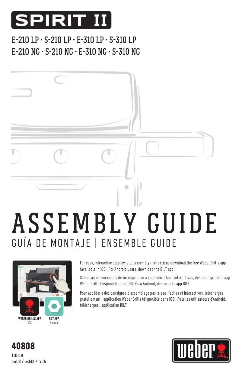 Page 1 de la notice Instructions / montage Weber Spirit II E-210