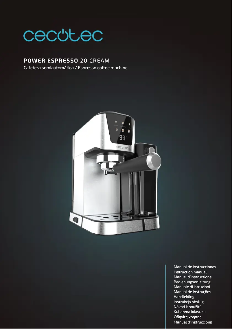 Page 1 de la notice Manuel utilisateur Cecotec Power Espresso 20
