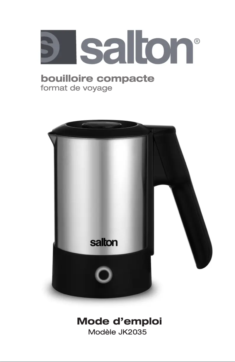 Page 1 de la notice Manuel utilisateur Salton JK2035