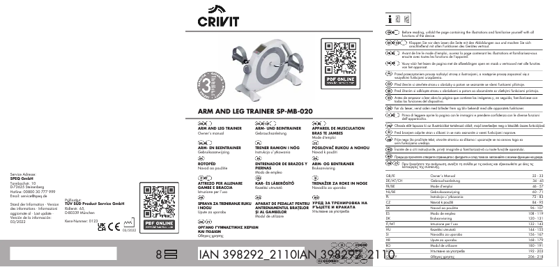 Page n°1 - Manuel utilisateur Crivit IAN 314630