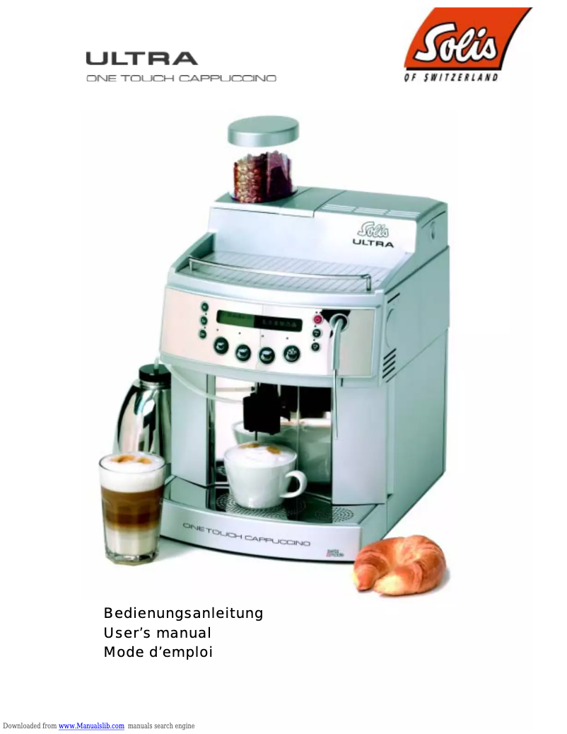 Image de la première page du manuel de l'appareil Ultra One Touch Cappuccino