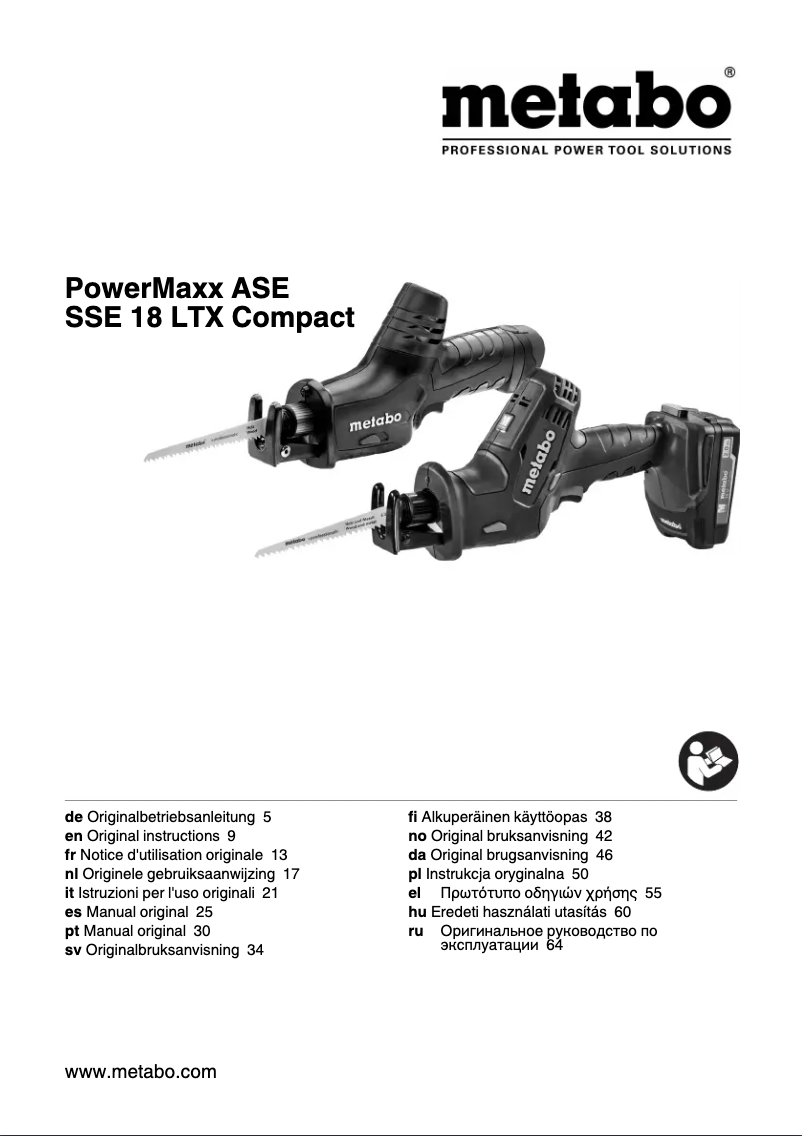 Page n°1 - Manuel utilisateur Metabo PowerMaxx ASE