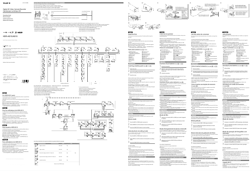 Página 1 del manual Manual de usuario Sony Handycam HDR-AS10