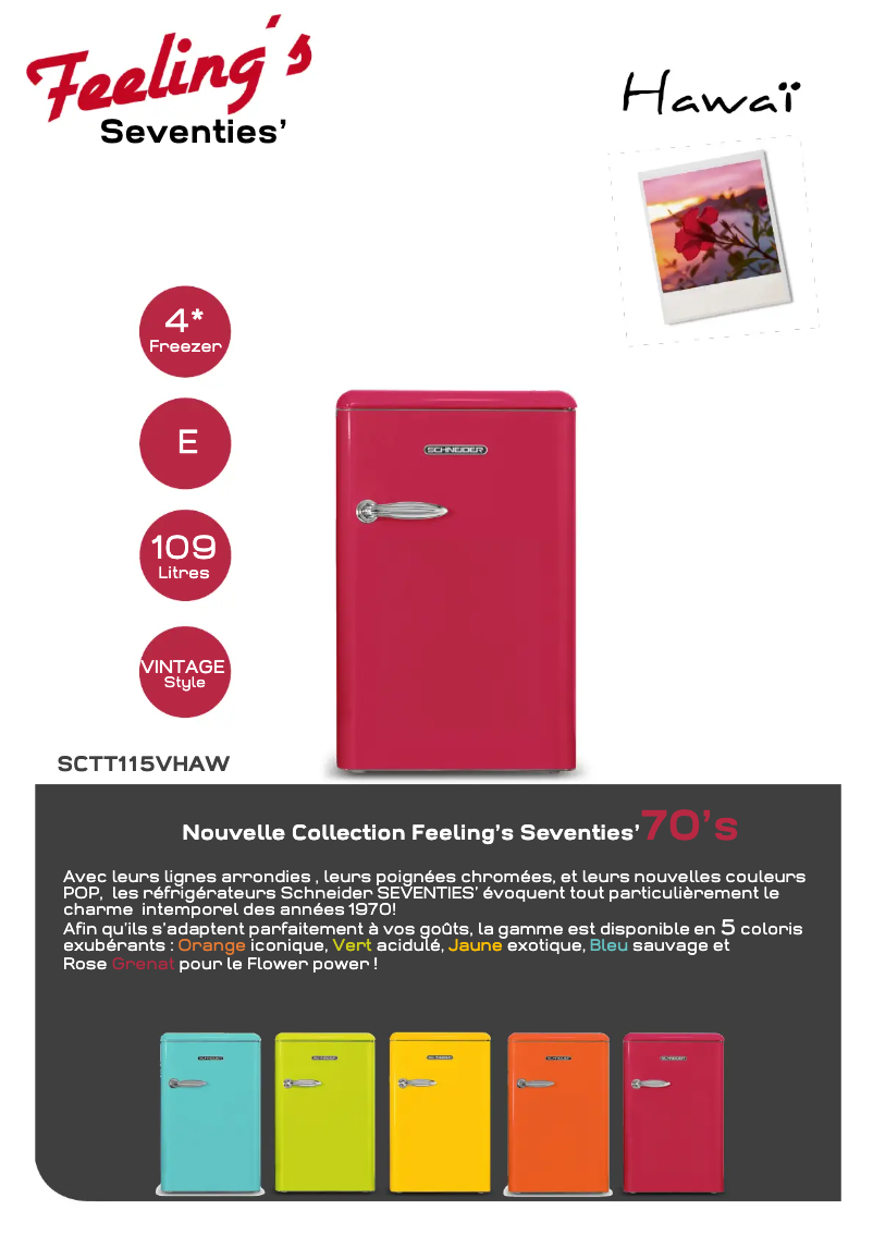 Page 1 de la notice Fiche technique Schneider SCTT115VHAW