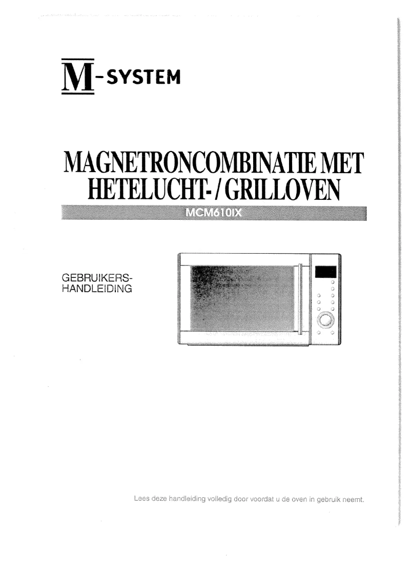 Page n°1 - Manuel utilisateur M-System MCM 610IX