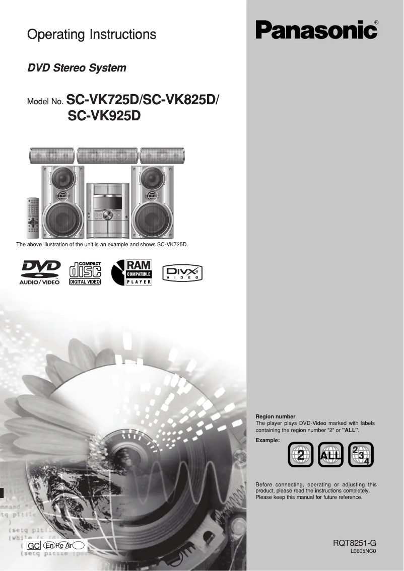 Página 1 del manual Manual de usuario Panasonic SC-VK825D