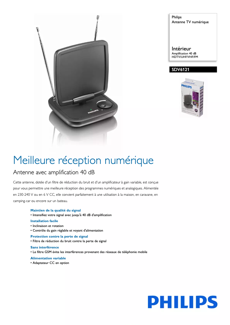 First page image of the manual for SDV6121