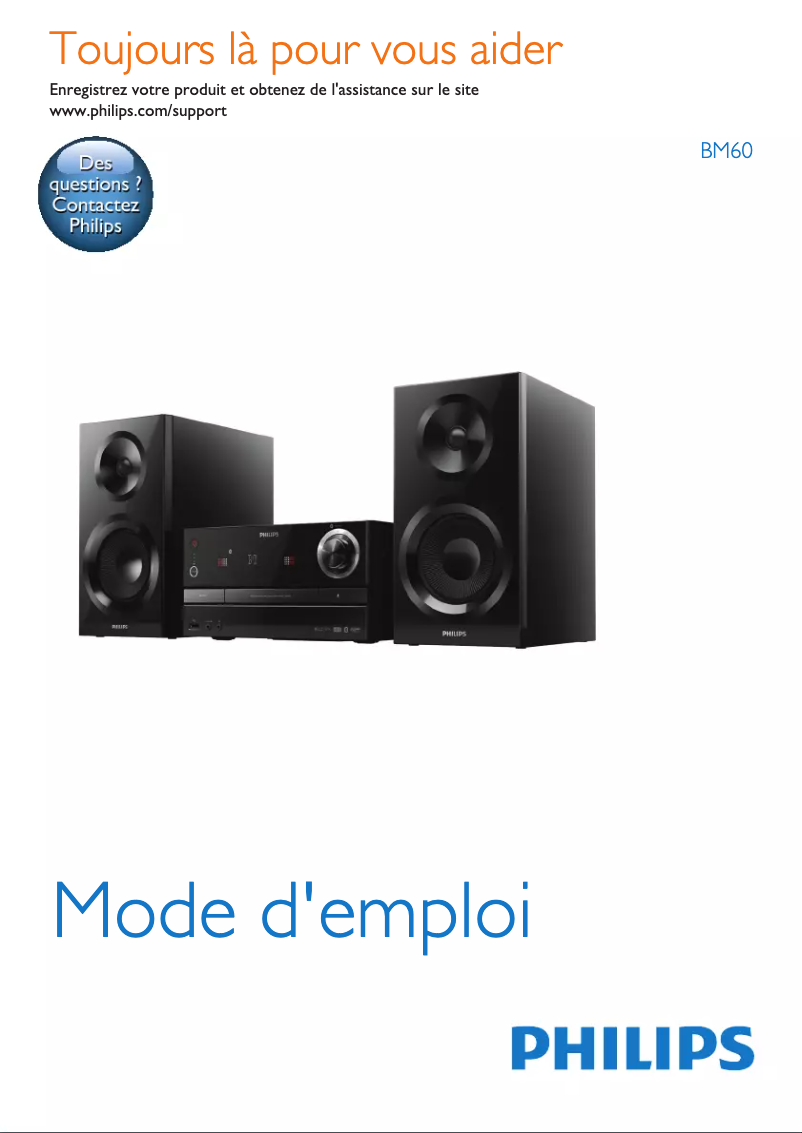 Page 1 de la notice Manuel utilisateur Philips BM60B