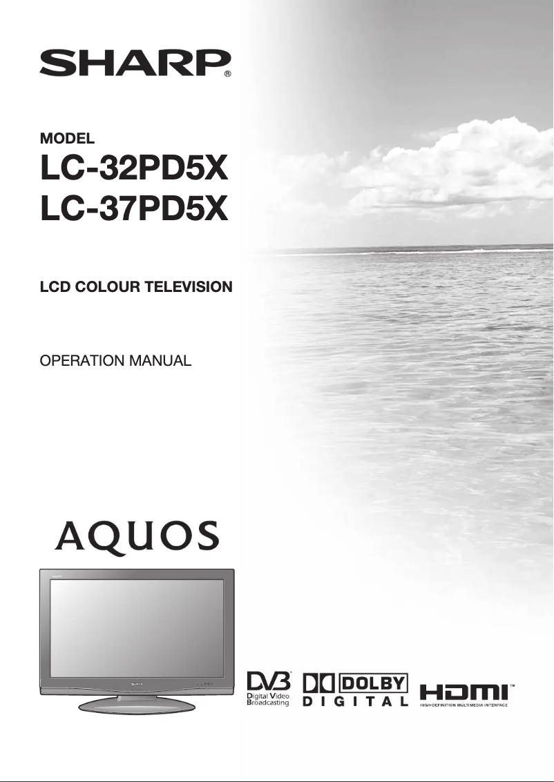 Page n°1 - Manuel utilisateur Sharp LC-37PD5X