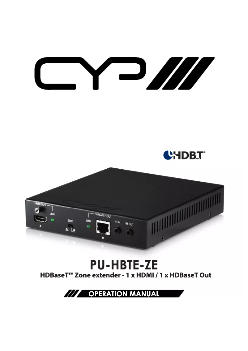 Image de la première page du manuel de l'appareil PU-HBTE-ZE