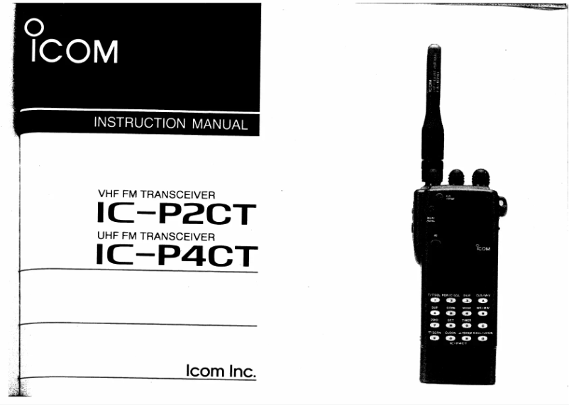 Page n°1 - Manuel utilisateur ICOM IC-P2CT