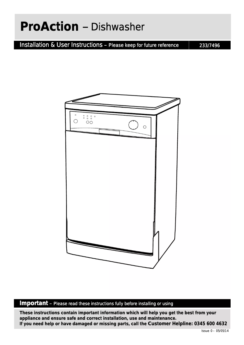 Page 1 of the manual User Manual ProAction PRSL96W