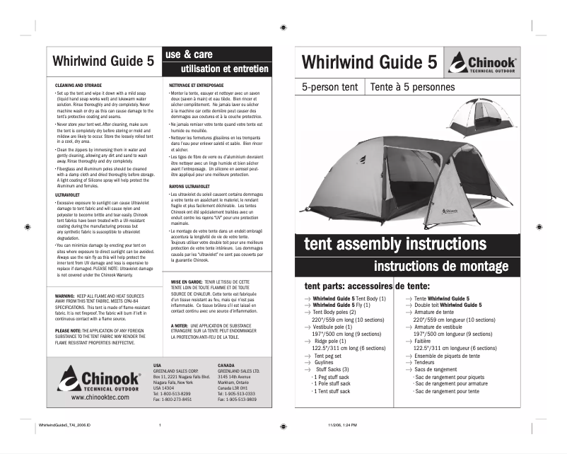 Imagen de la primera página del manual del dispositivo Whirlwind Guide 5
