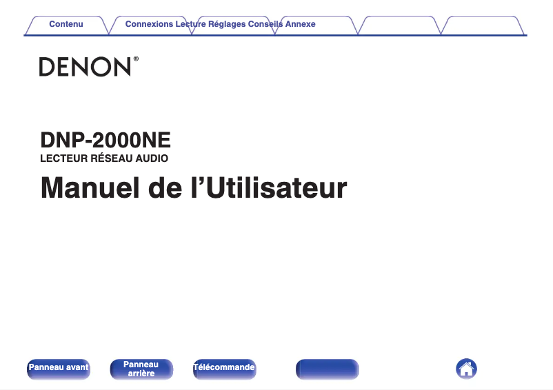 Page 1 de la notice Manuel utilisateur Denon DNP-2000NE