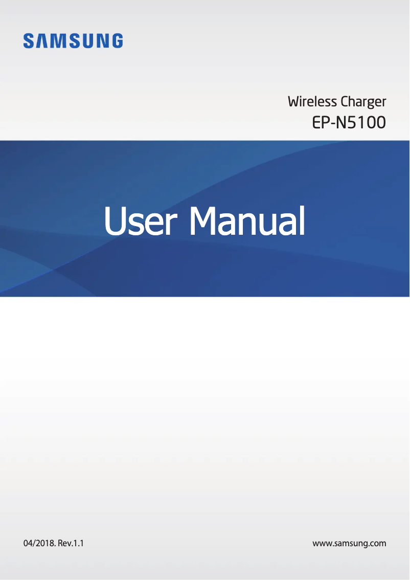 Image de la première page du manuel de l'appareil Wireless Charger EP-N5100