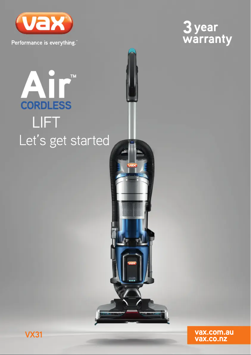 Page n°1 - Manuel utilisateur Vax Air VX31