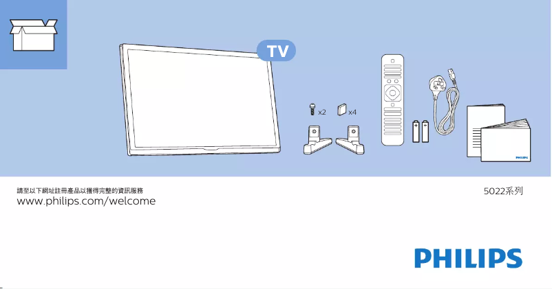 Page 1 de la notice Guide de démarrage rapide Philips 24PFD5022