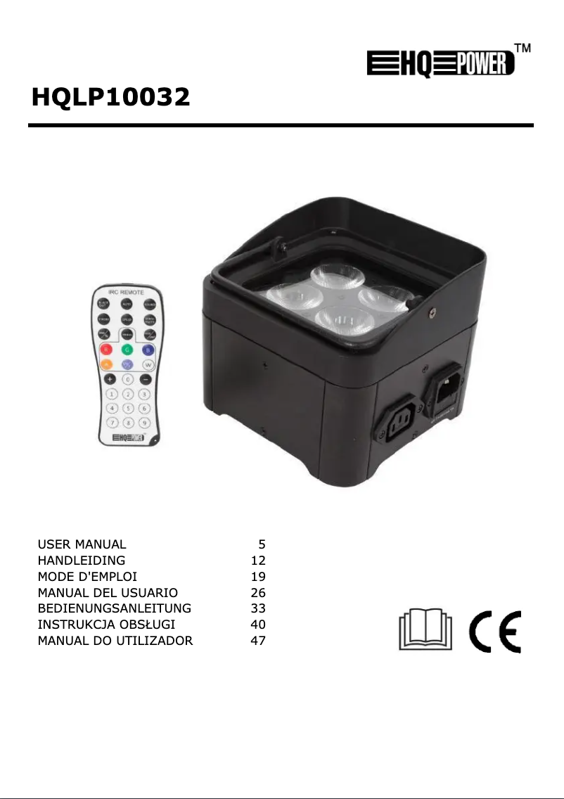 Page n°1 - Manuel utilisateur HQ Power HQLP10032