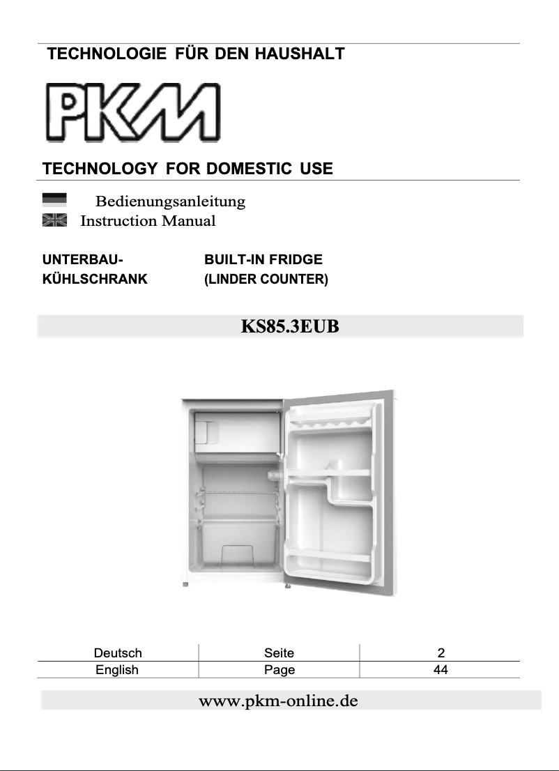 Page 1 de la notice Manuel utilisateur PKM KS85.3EUB