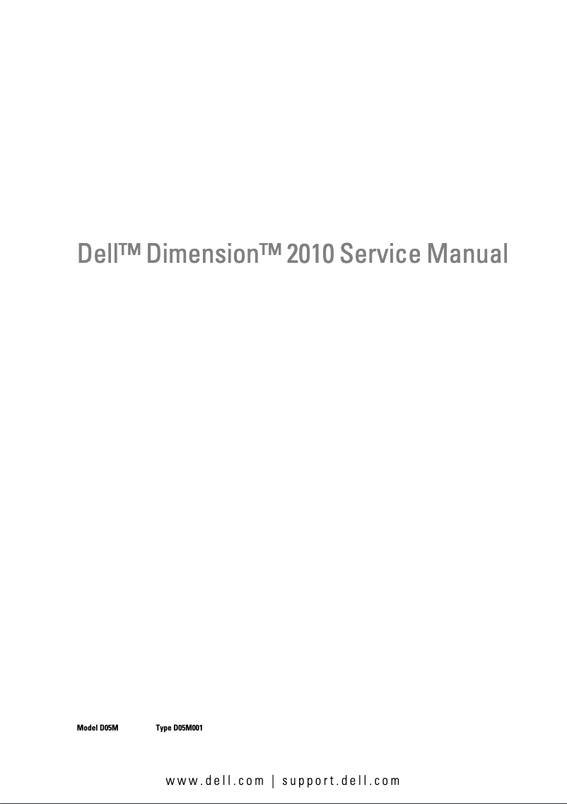 Page n°1 - Manuel utilisateur Dell Dimension 2010
