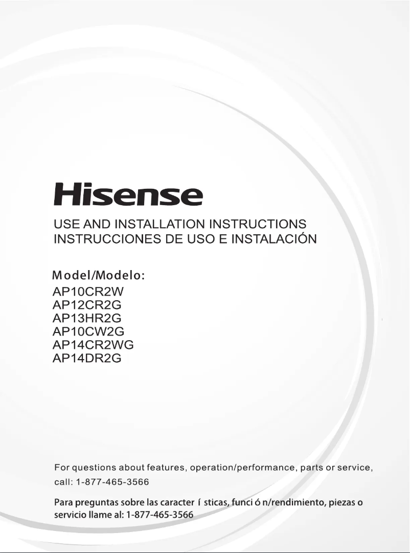 Page n°1 - Manuel utilisateur Hisense AP12CR2G