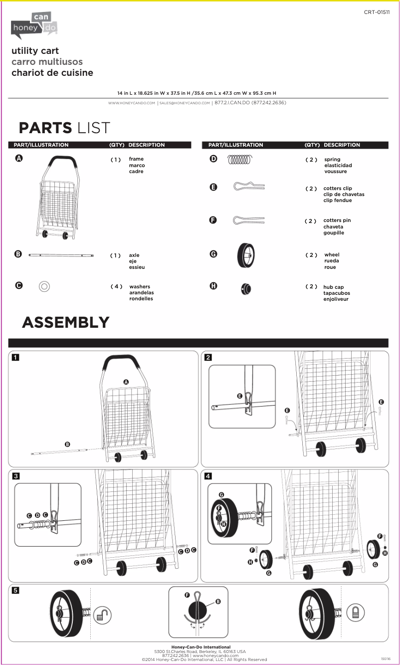 Page n°1 - Manuel utilisateur Honey-Can-Do CRT-01511