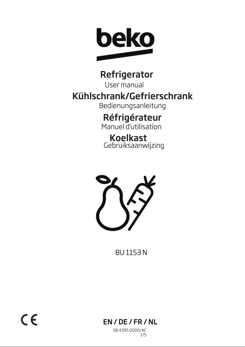 Image de la première page du manuel de l'appareil BU 1153 N