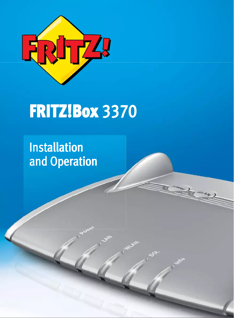 Page 1 de la notice Manuel utilisateur AVM Fritz!Box 3370