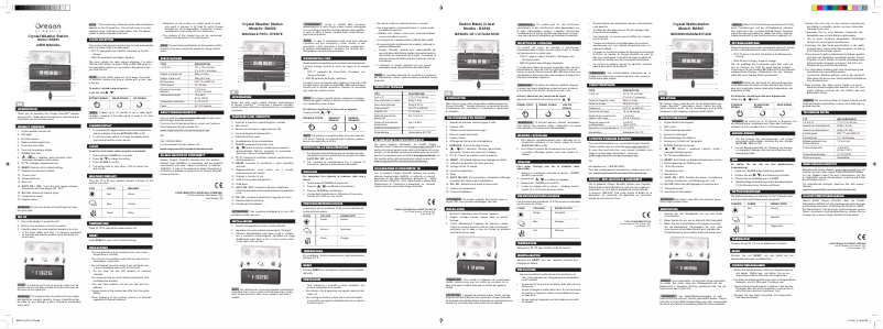 Page 1 de la notice Manuel utilisateur Oregon Scientific BA 900