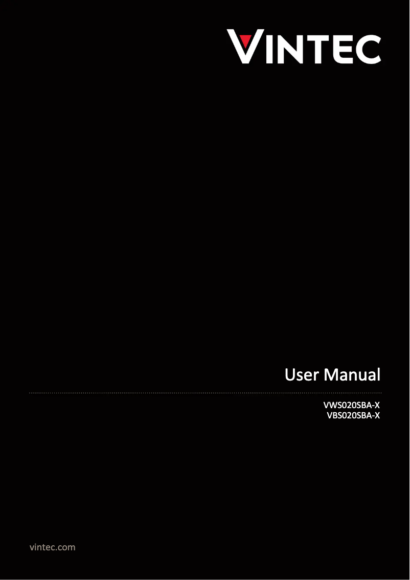 Page n°1 - Manuel utilisateur Vintec VWS020SBB