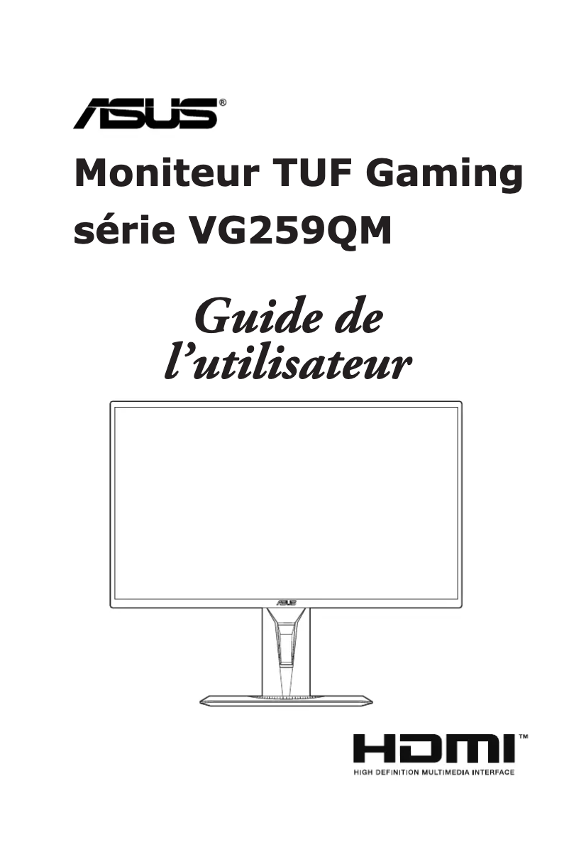 Image de la première page du manuel de l'appareil TUF Gaming VG259QM