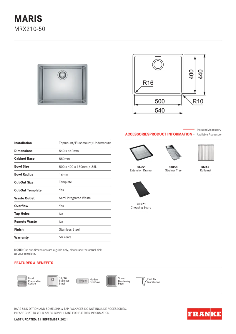 Image de la première page du manuel de l'appareil Maris MRX210-50
