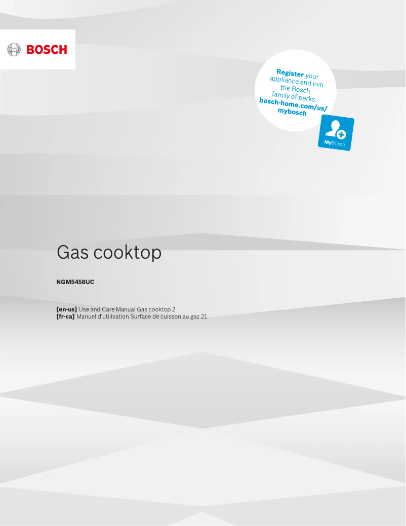 Page 1 de la notice Manuel utilisateur Bosch NGM5458UC