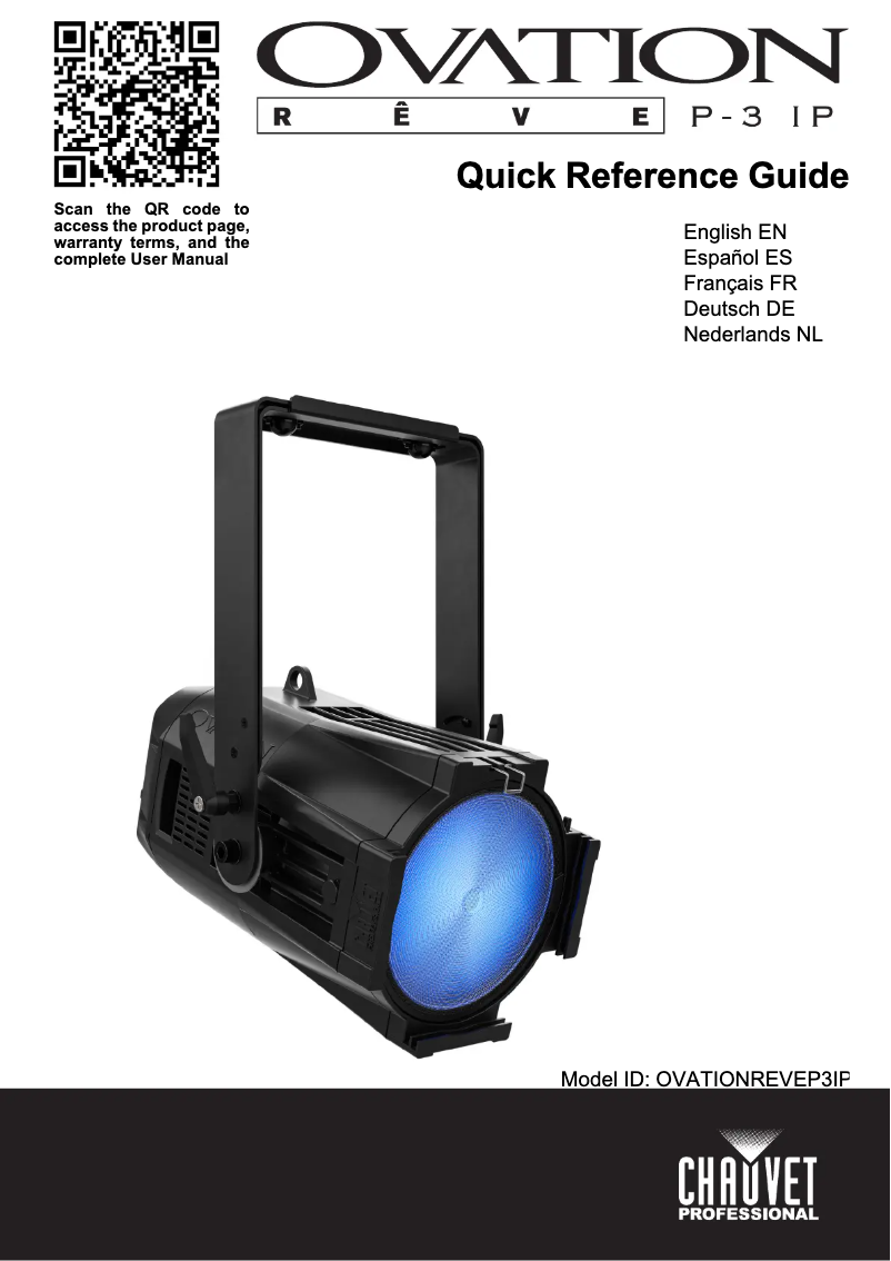 Page 1 de la notice Manuel utilisateur Chauvet Ovation Rêve P-3 IP