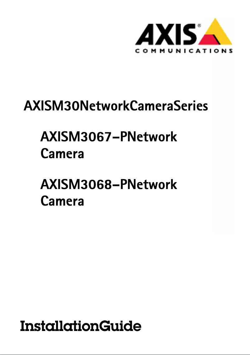 Page 1 de la notice Manuel utilisateur Axis M3068-P