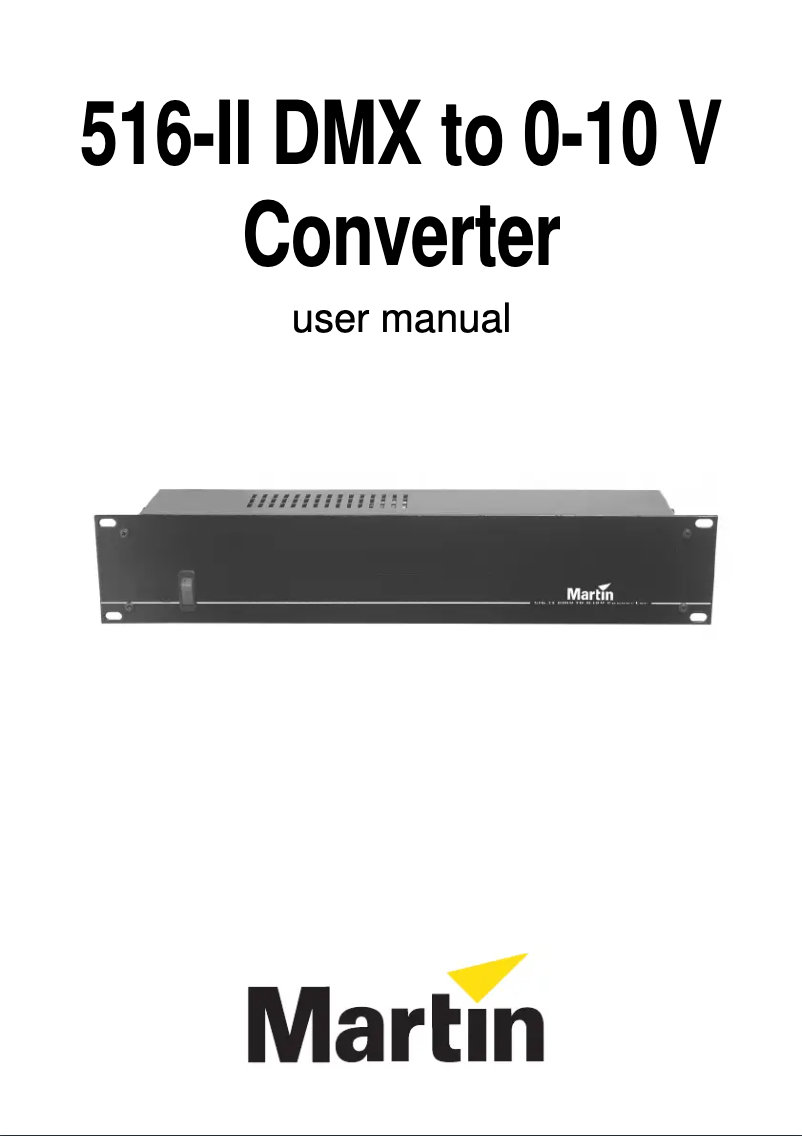 Page 1 de la notice Manuel utilisateur Martin 516-II Converter