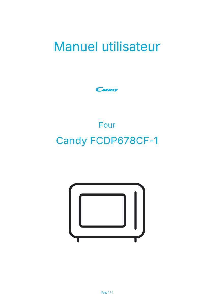 Image de la première page du manuel de l'appareil FCDP678CF-1