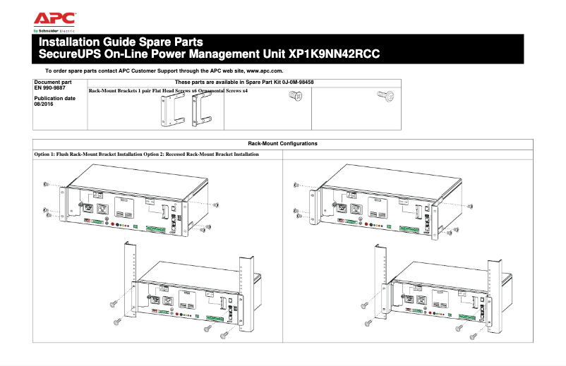 Page 1 de la notice Manuel utilisateur APC SecureUPS XP1K9NN42RCC