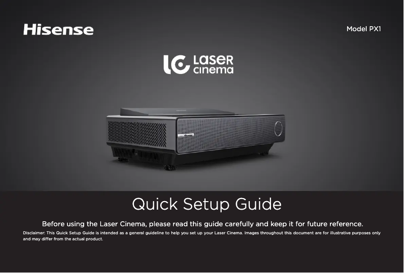 Page 1 de la notice Guide de démarrage rapide Hisense PX2-PRO