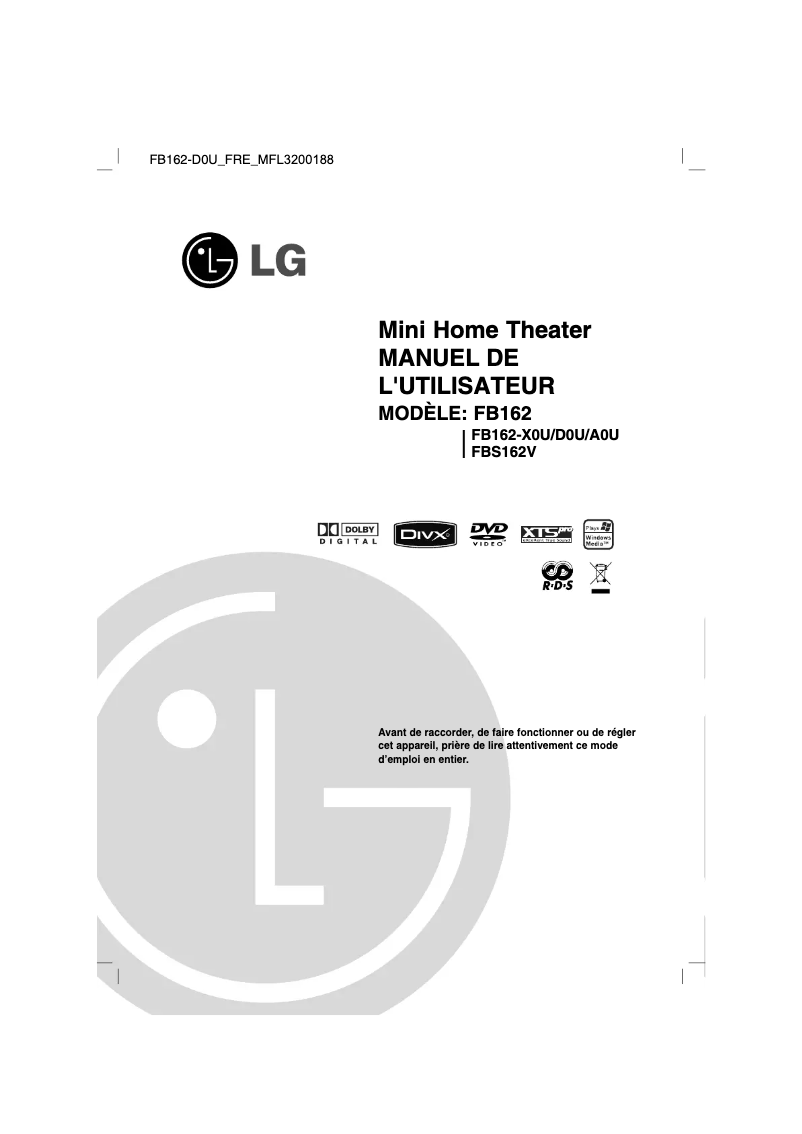 Page n°1 - Manuel utilisateur LG FB162-D0U