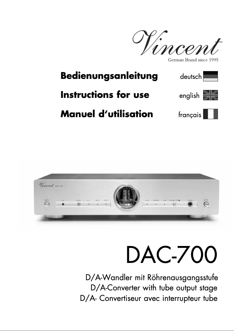 Image de la première page du manuel de l'appareil DAC-700
