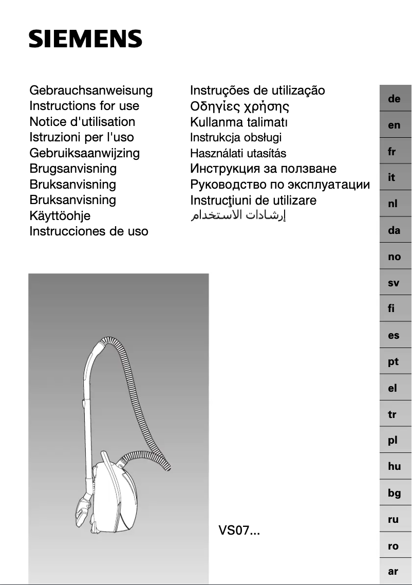 Page n°1 - Manuel utilisateur Siemens VS07G1666