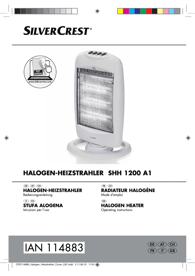 Page n°1 - Manuel utilisateur SilverCrest SHH 1200 A1