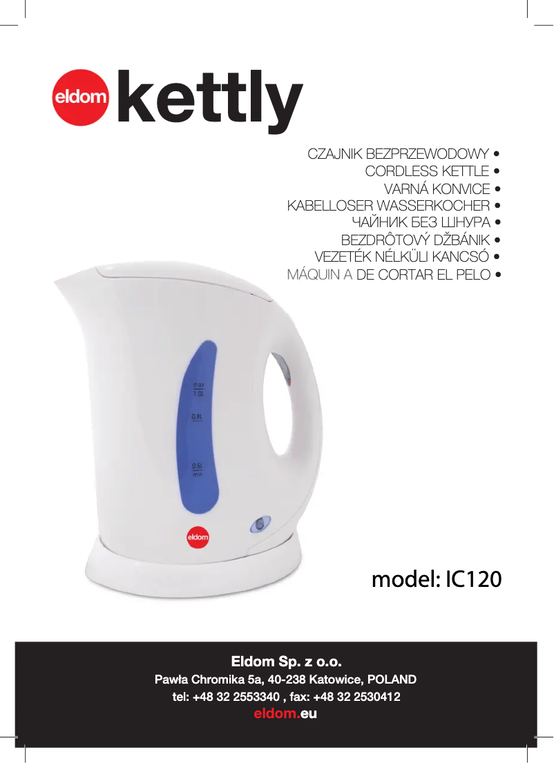 Page n°1 - Manuel utilisateur Eldom IC120