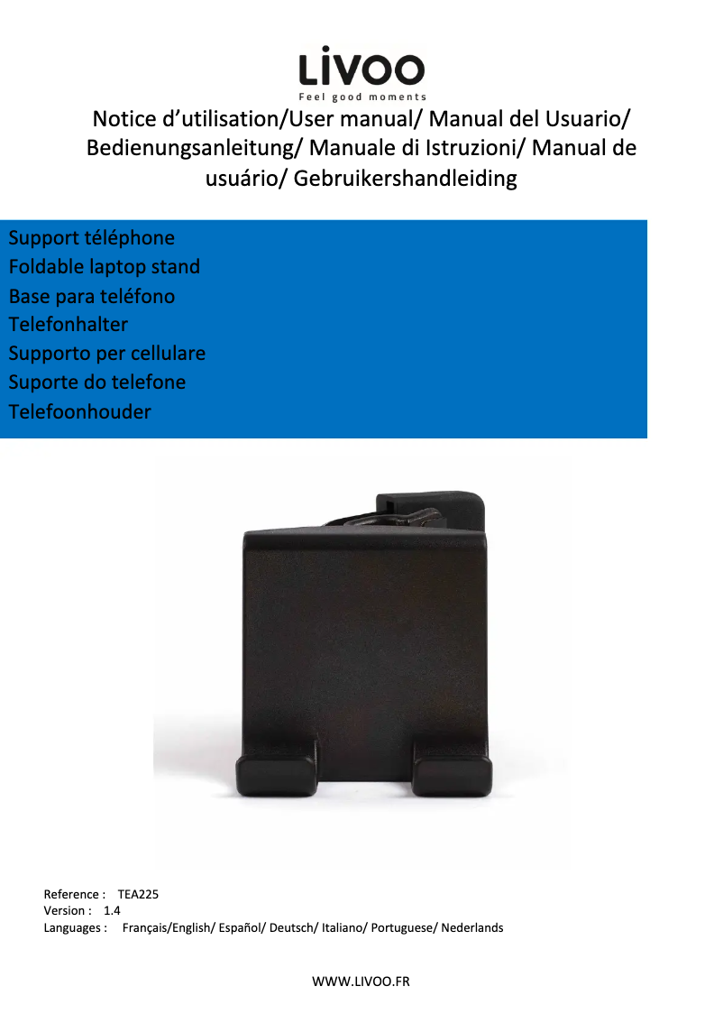 Page 1 de la notice Manuel utilisateur Livoo TEA225