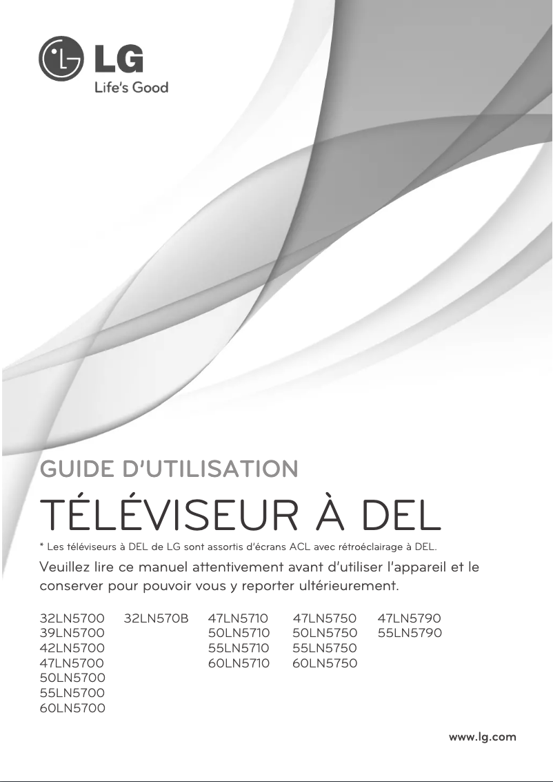 Image de la première page du manuel de l'appareil 60LN5750