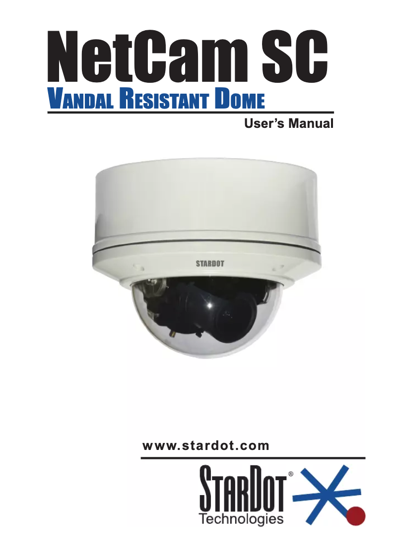 Page n°1 - Manuel utilisateur StarDot NetCam SDH1000V