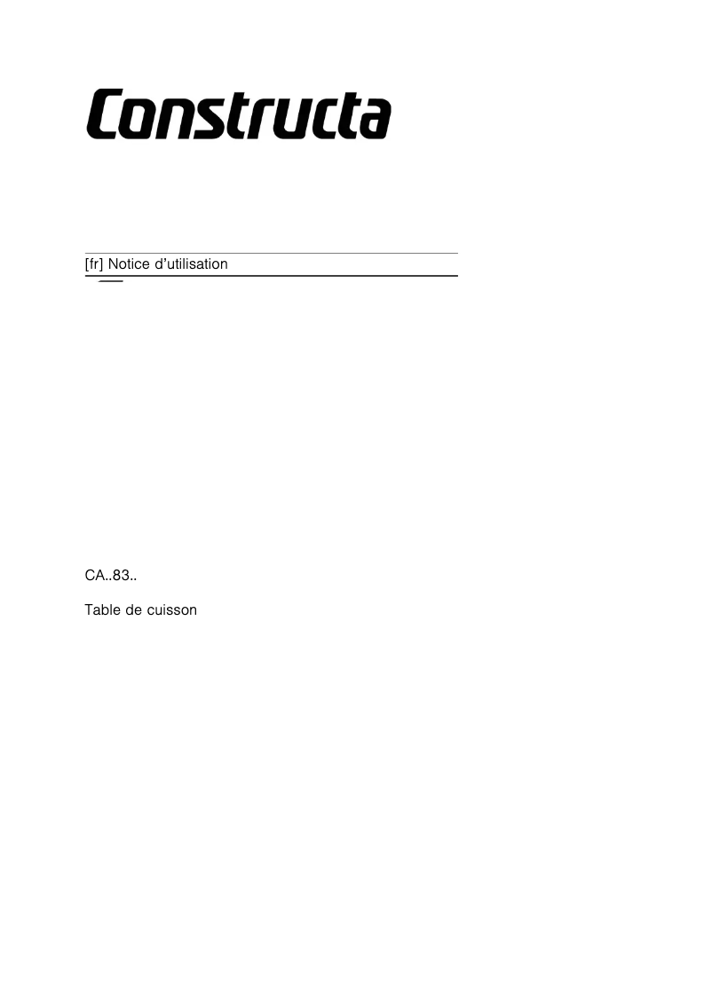 Image de la première page du manuel de l'appareil CA428355